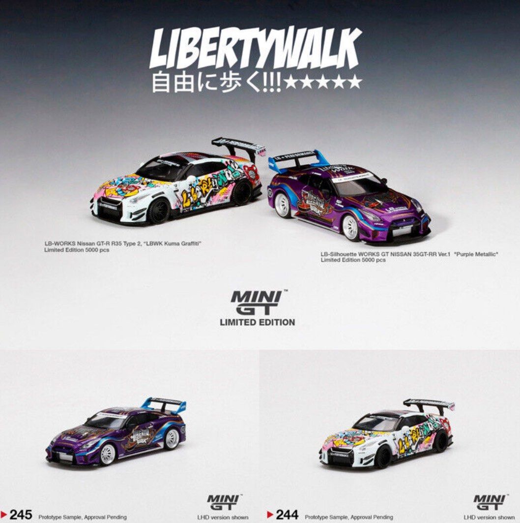 MINI GT 244&245 LBWORKS Nissan GT-R