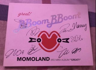 Momoland signed album with 12 official photocards and official penlight