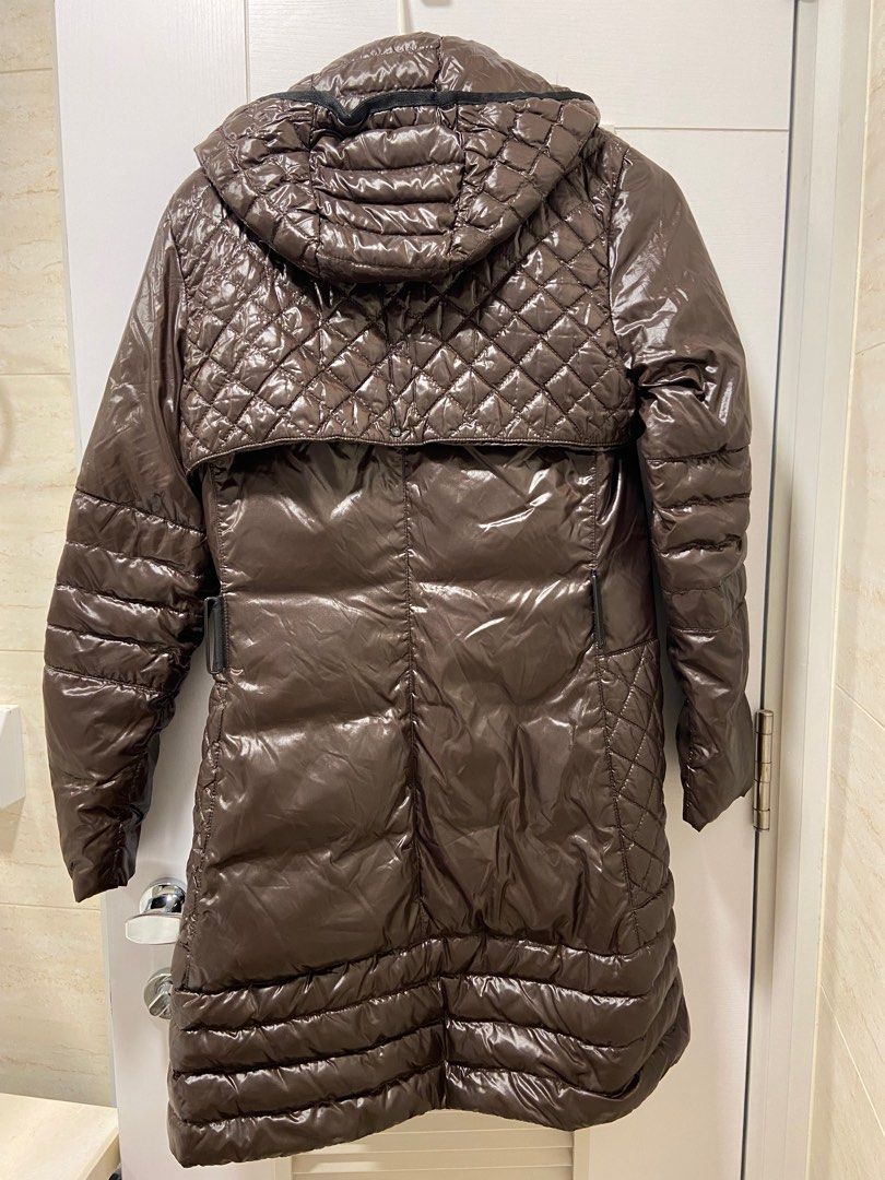 Moncler Women s Quilted Long Down Jacket Coat Luxury Hooded Mid Length Utility Jacket Utility coat