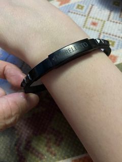 MORELLATO All Black  Leather Bracelet with spike
