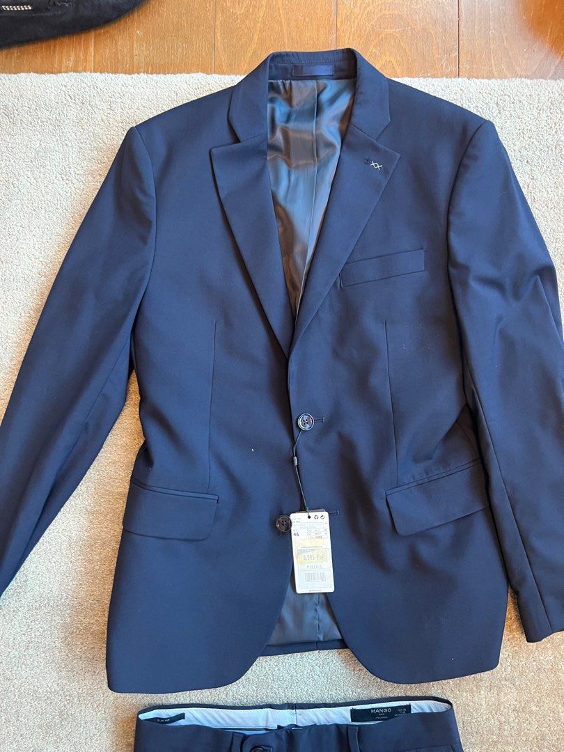 New Mango Man navy suit and pants set formal (Category: Sets & Coordinates) located in Makati City. Submitted by nmvs1 (Listing ID 1292358614, Image 2). Description: Brand New Mango Man Navy blue formal suit and pants set Top bought 5995 : pants 2495 total 8490 originally selling at 6200 Selling as a set no offer for separates pls Blazer eur 46 us 36 Laid flat measures Shoulder 16.5 inches Chest 18 in Length 28 in Sleeves 24 inches Pants size eu 