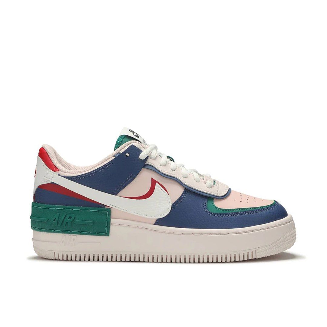 Nike NIKE W AF1 SHADOE 復古運動鞋休閒鞋藍白粉綠CI0919-400 NIKE AIR FORCE 1 SHADOW  MYSTIC NAVY WOMENS, 她的時尚, 鞋類, 運動鞋、球鞋在旋轉拍賣