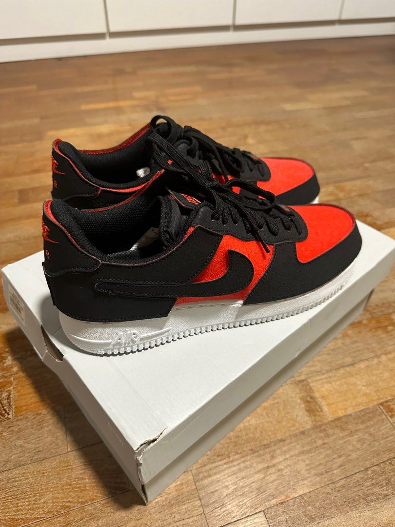 nike air force 1 low black chile red