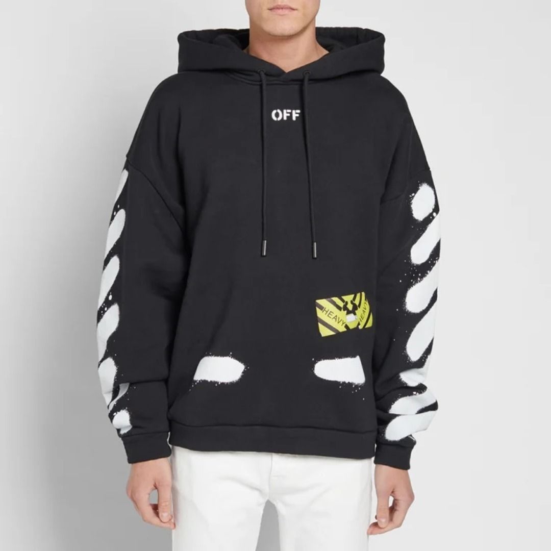 Off White S S 17 Diag Spray Hoodie Men s Fashion Coats Jackets and Outerwear on Carousell