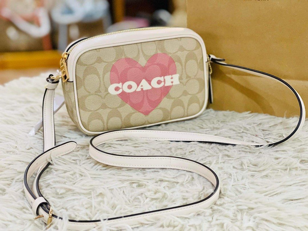 💯ORIGINAL COACH MINI JAMIE CAMERA BAG HEART CHALK (Category: Luxury Bags & Wallets) located in Quezon City. Submitted by ashongsstore (Listing ID 1292324522, Image 1). Description: Sale 🐎C0AÇH COLLECTION 🐎 🇵🇭ONHAND🇵🇭Heart Collection ‼️Please look at our pictures as that is exactly what you are purchasing‼️ 💯GUARANTEED ORIGINAL AND AUTHENTIC or TRIPLE YOUR MONEY BACK! Not REPLICA, OEM, TOP GRADE QUALITY, AUTHENTIC QUALITY or Any other Term