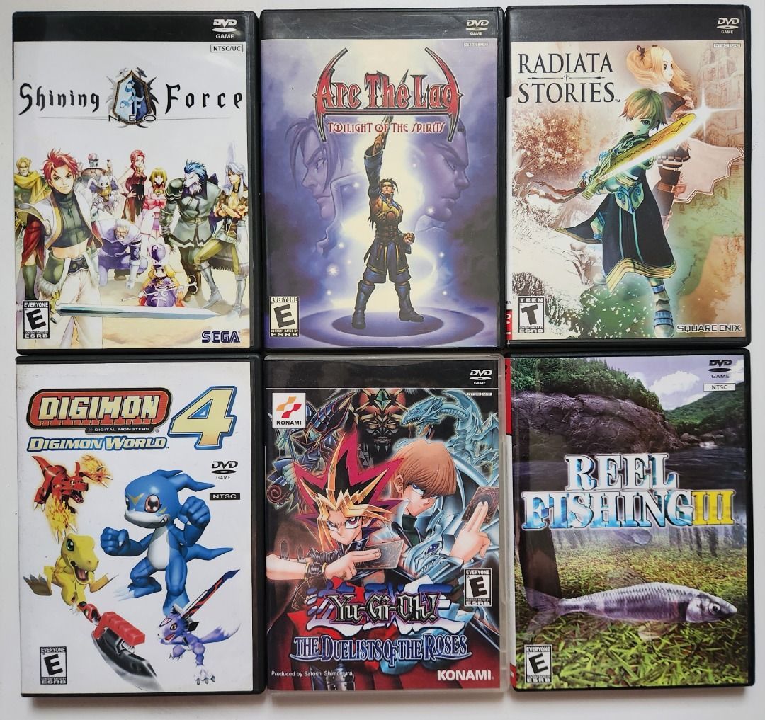 PS2 Games Shining Force , Arc the Lad , Radiata Stories , Digimon
