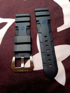 RUBBER SILICONE PP Logo  Silver.Buckle  ,24mm width lug  COD   For Panerai Watch Substitute With Tools FREEship Nationwide