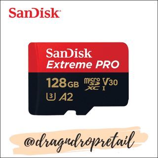 SANDISK Extreme Pro 128GB 200MB/S MICROSDXC UHS-1 Card With Adapter 256GB 64GB (SDSQXCD-128G-GN6MA)
