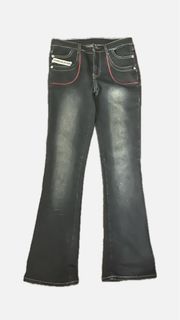 Y2k goth vintage Semi Flared Low rise jeans