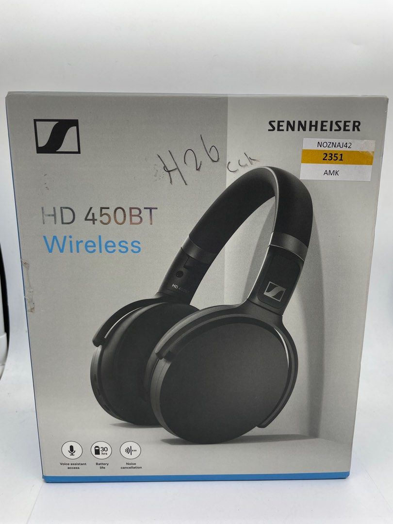 Sennheiser Consumer Audio HD 450BT Bluetooth 5.0 Wireless Headphone with Active Noise Cancellation 30 Hour Battery Life USB C Fast Charging Virtual Assistant Button Foldable Black Audio Headphones Hea...