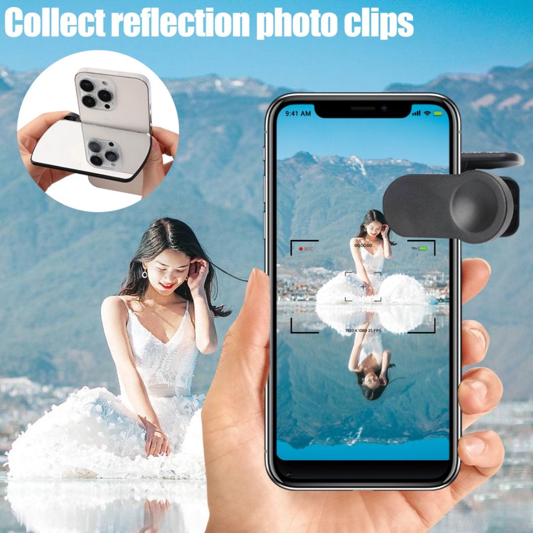 Smartphone Camera Reflection Mirror Clip Kit Phone Selfie Artifact