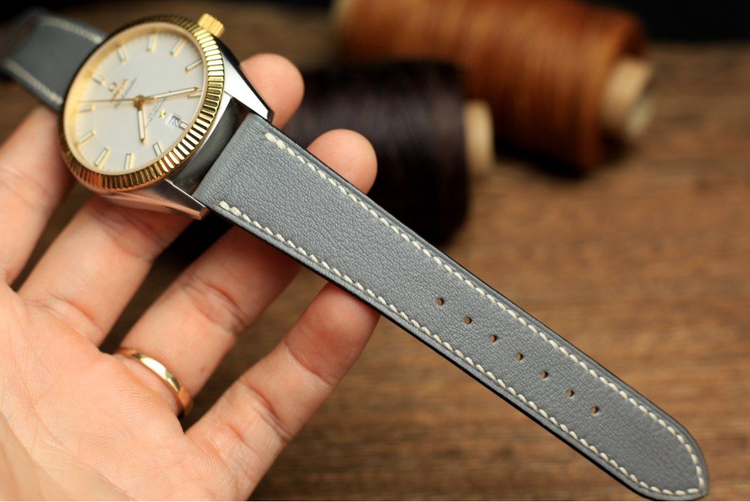 SWIFT GREY LEATHER HANDMADE WATCH STRAP WATCH BAND 20mm QUICK RELEASE