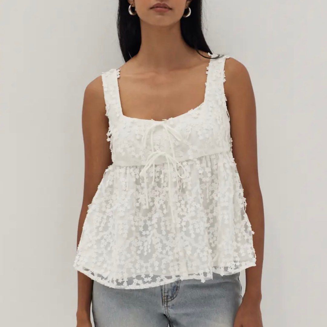 White square neck peplum top 2025