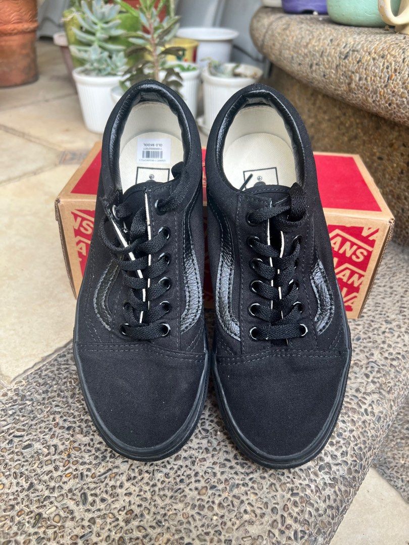 All black old skool vans womens best sale