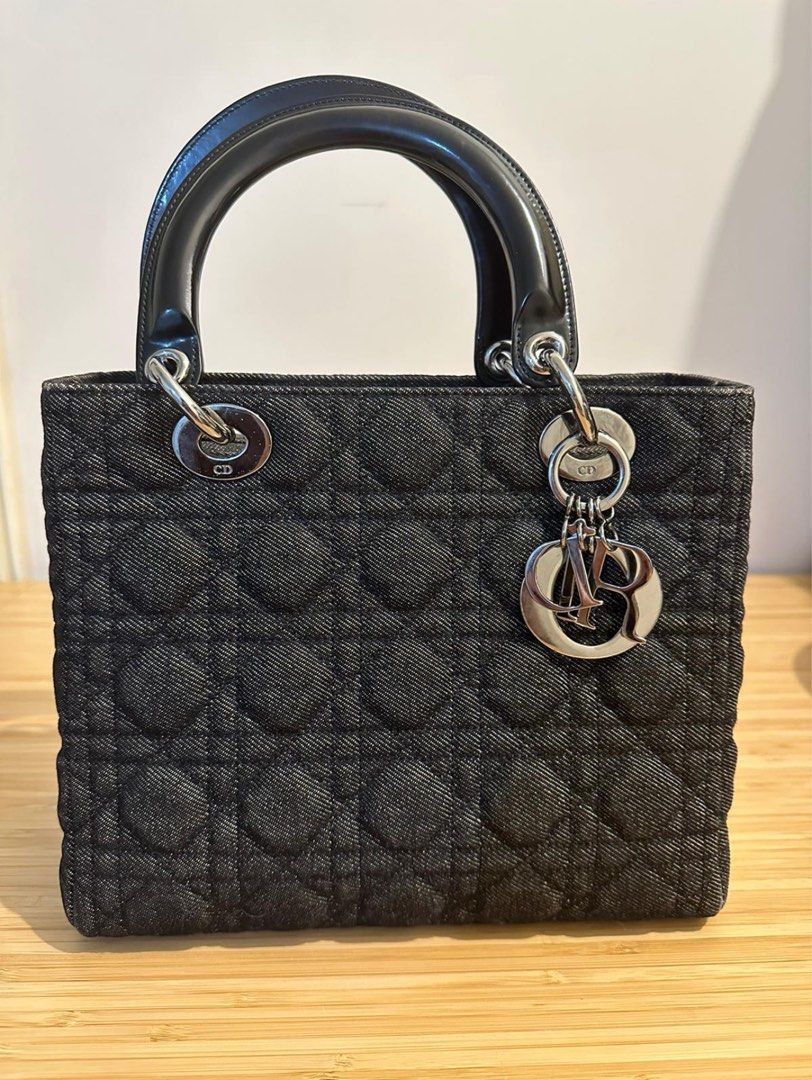 Vintage Denim Lady Dior Handbag Carousell