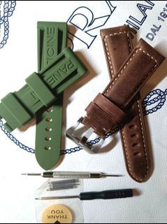VINTAGE STRAP AND Rubber Green  strap Buy 2  /22mm width lug 💯 COD Freeship Nationwide