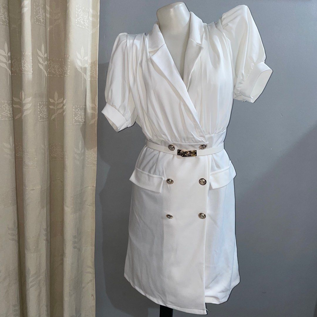 White Coat Dress, Women's Fashion, Dresses & Sets, Dresses on Carousell