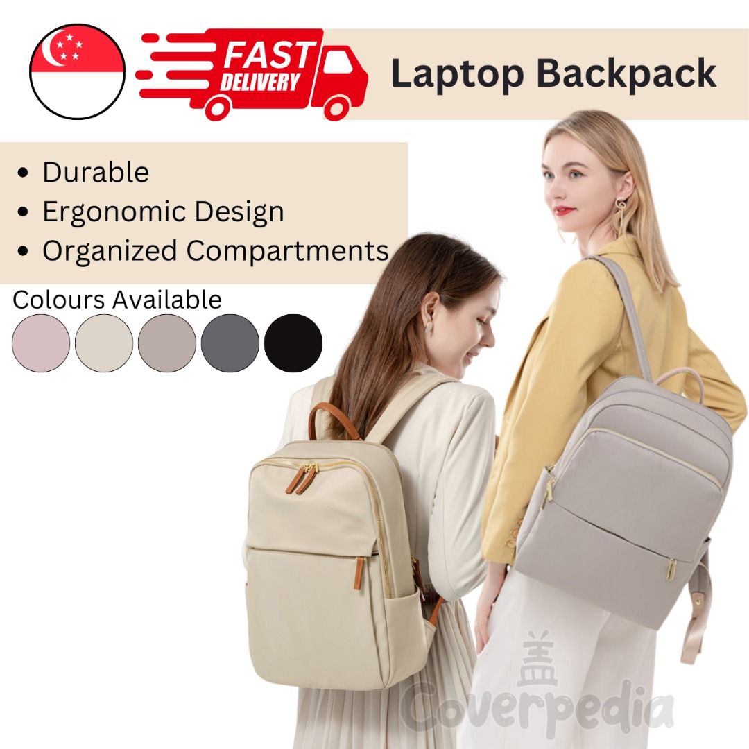 Women s Backpack Waterproof Oxford 14 Laptop Fit Bag Durable Office Lady Work College School Bag Many Compartments Women s Fashion Bags Wallets Backpacks on Carousell