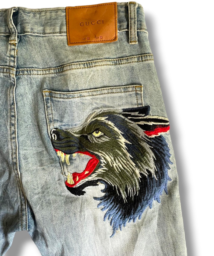 Gucci wolf jeans cheap