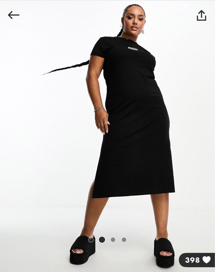 y2k collusion x tammy black bodycon midi maxi tee tshirt dress, Women's  Fashion, Dresses & Sets, Dresses on Carousell