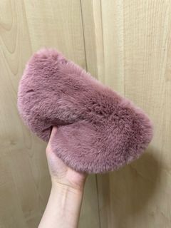 Zara pink fluffy clutch or cross body bag