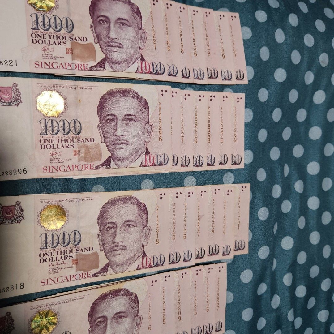 $1000 notes sgd Singapore dollar, Hobbies & Toys, Memorabilia &  Collectibles, Currency on Carousell