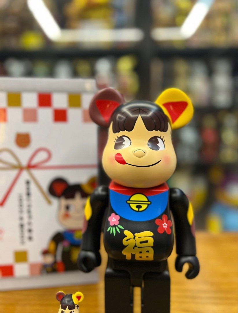 BE@RBRICK 招き猫 黒透明メッキ 100％ & 400％