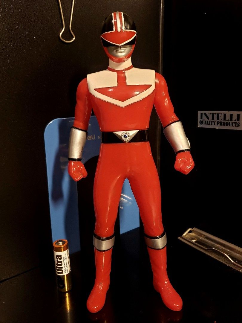 25cm大膠/東映超級戰隊系列：未來戰隊時間連者/未来戦隊タイムレンジャー/時間紅~淺見龍也, 興趣及遊戲, 玩具& 遊戲類- Carousell