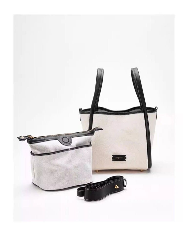 A037】中size 墨黑色帆布菜籃子, 女裝, 手袋及銀包, Tote Bags Carousell