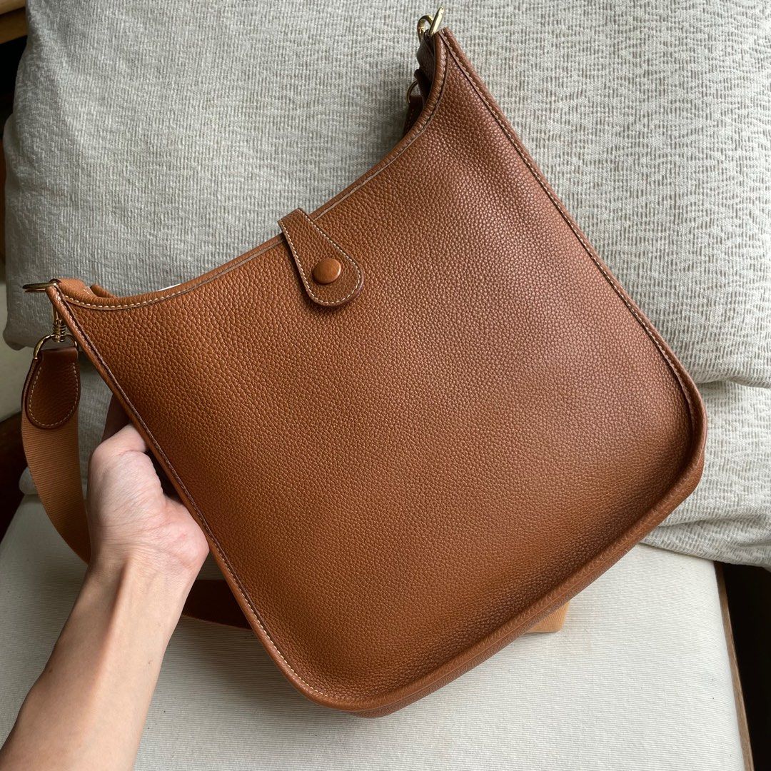 AUTHENTIC HERMES Evelyne PM Gold Togo Gold Hardware Luxury Bags Wallets on Carousell