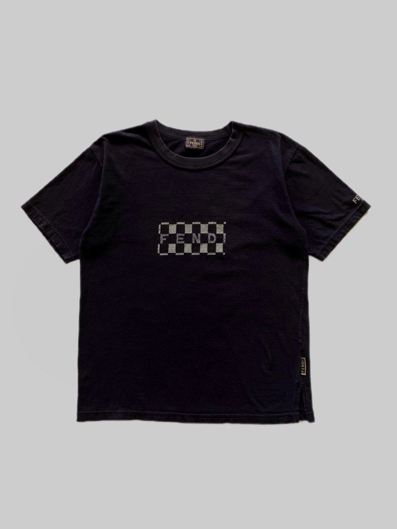 AUTHENTIC VINTAGE FENDI JEANS GLITTER PRINTED BOXY TEE
