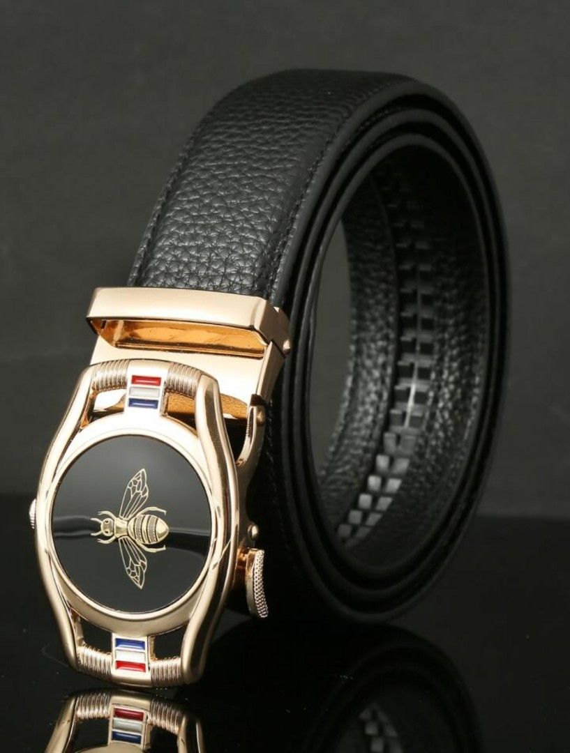 Belt With Automatic Buckle Gold Bumblebee