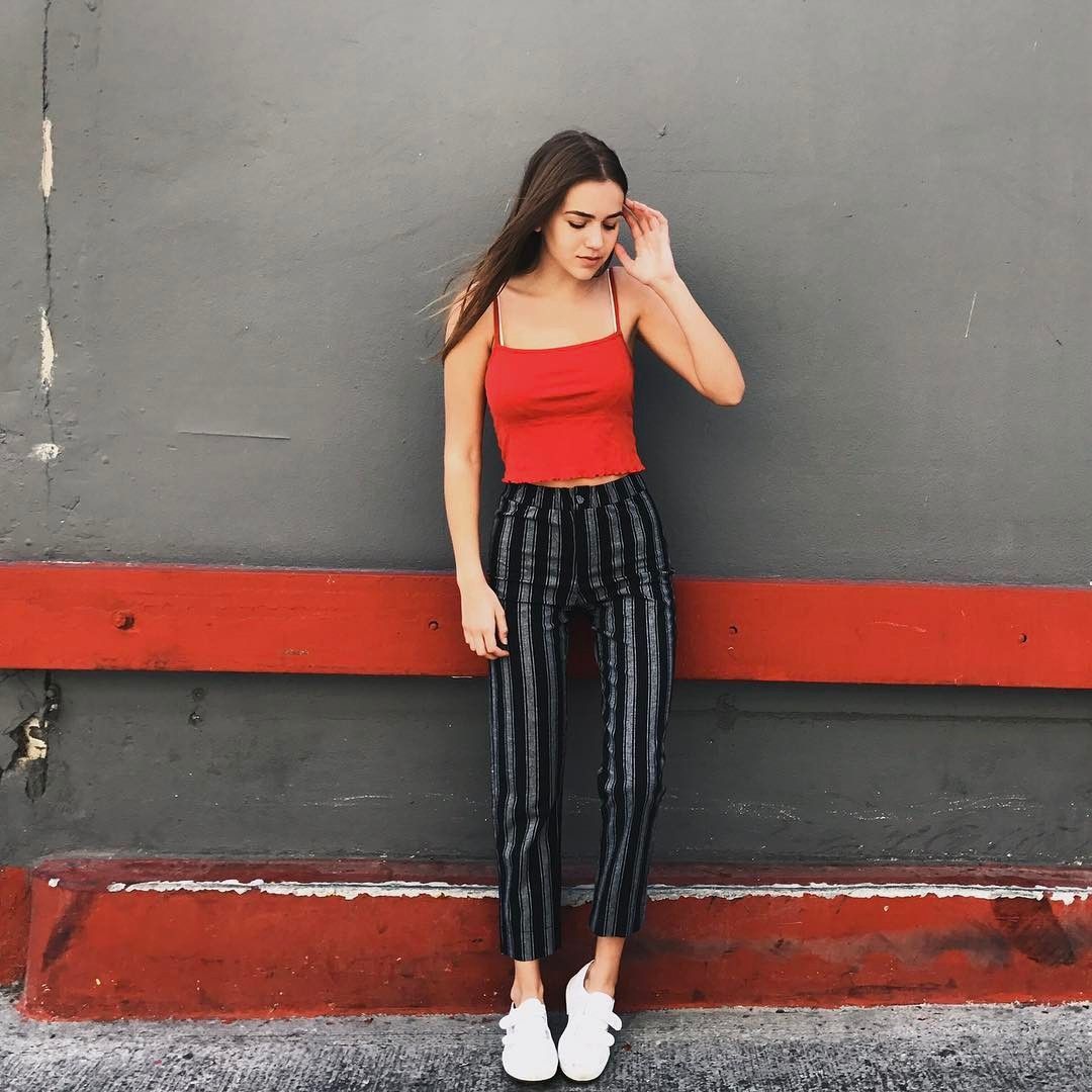 Brandy Melville Tilden Pants Grey Black Stripes Authentic BNWT Women s Fashion Bottoms Other Bottoms on Carousell