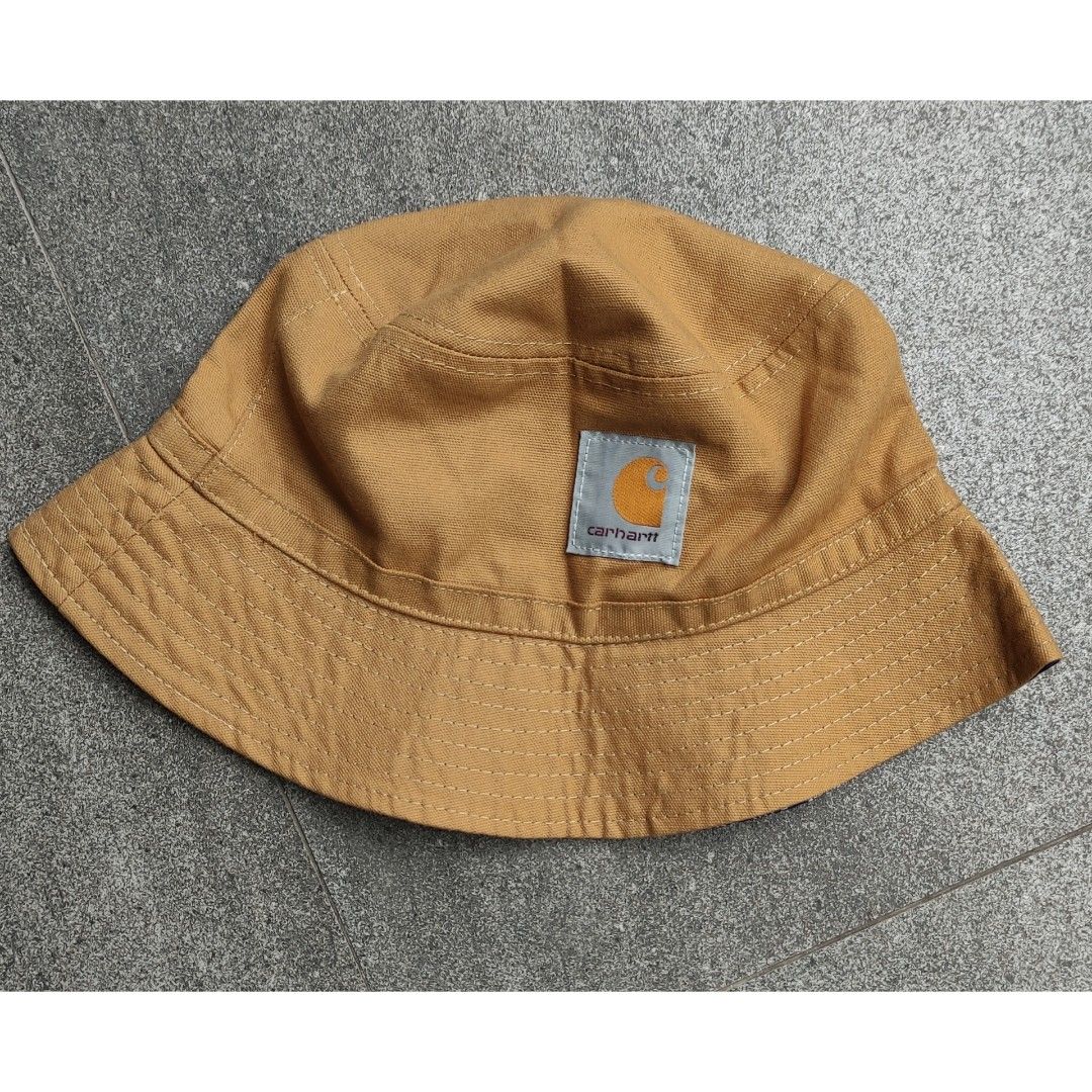 bucket hat carhartt wip bandana hamilton brown reversible used like new,  Fesyen Pria, Aksesoris, Topi di Carousell