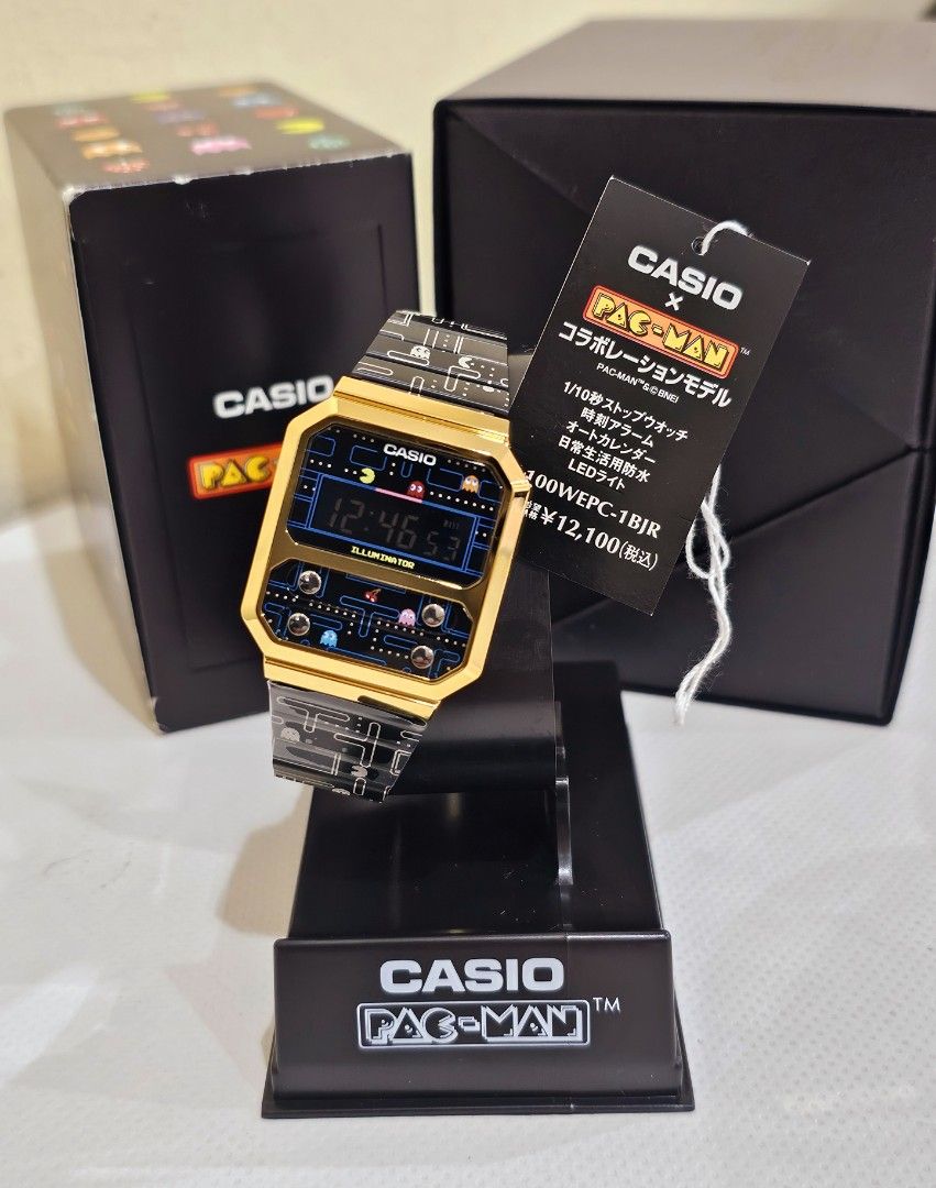 Casio Vintage x PAC-MAN Digital Black/Gold Men's Watch A100WEPC-1BJR