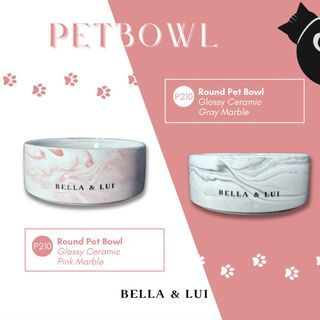 Ceramic Marble Dog Cat Bowl Feeder by Bella and Lui