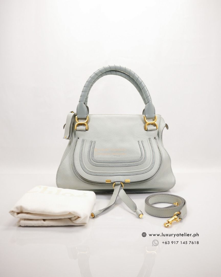 Chloe Marcie Medium - Bluish Gray (Category: Luxury Bags & Wallets) located in Paranaque City. Submitted by luxuryatelier.ph (Listing ID 1292562042, Image 3). Description: CASH / STRAIGHT / LAYAWAY*: Php 25,200 only (*Up to 6 weeks installment) CARD INSTALLMENT* : Php 25,800 only (*Up to 6 months installment) Model: Marcie Medium; Date Code: Rating: 9-9.5/10 Pristine (Slightly Used) Material: Leather; Color: Grayish blue; Hardware: GHW Size: 36(2