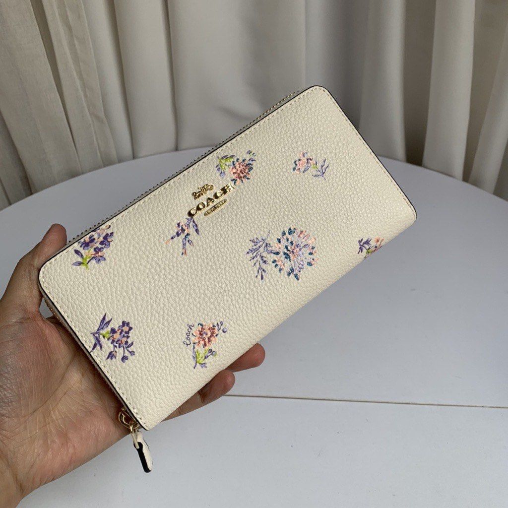 FIRE SALES Coach Accordion Zip Wallet In Meadow Prairie Print