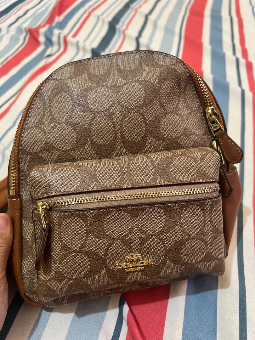 Coach Mini Charlie Backpack in Signature Canvas Women s Fashion Bags Wallets Backpacks on Carousell