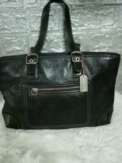 Coach Pebbled Black Leather Handbag M3S-4465 Tote Shoulder bag