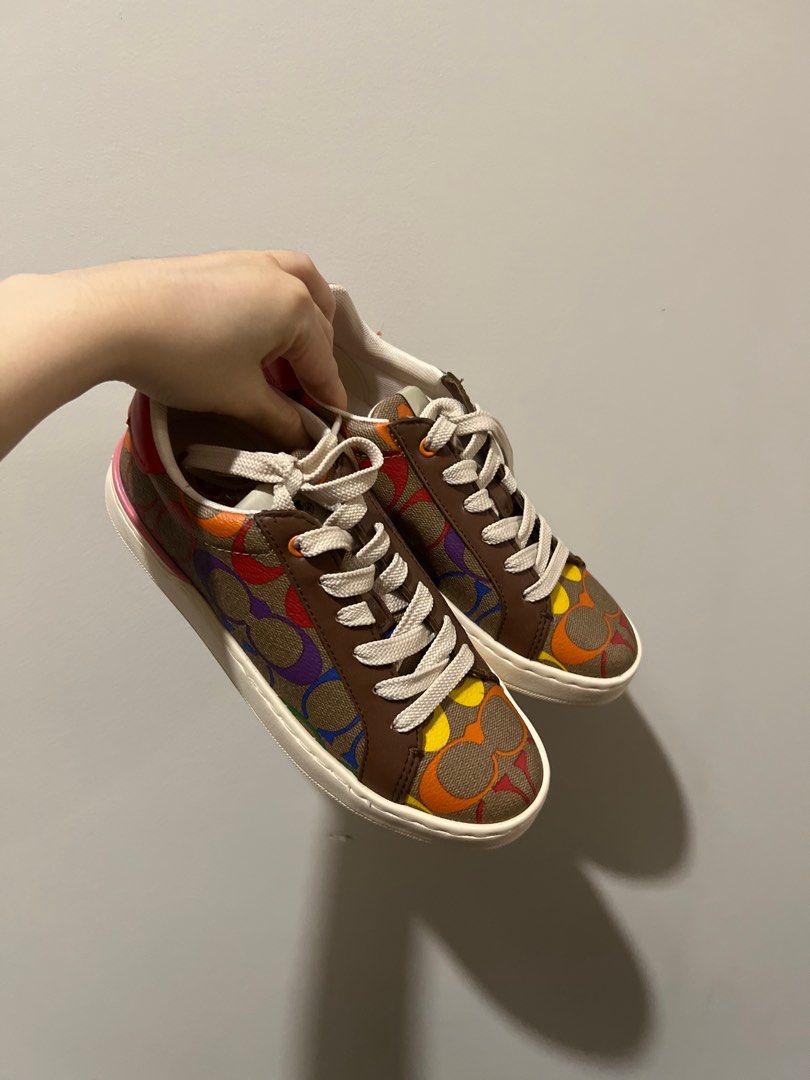 Coach Clip Low Top Sneaker In Rainbow Signature Canvas