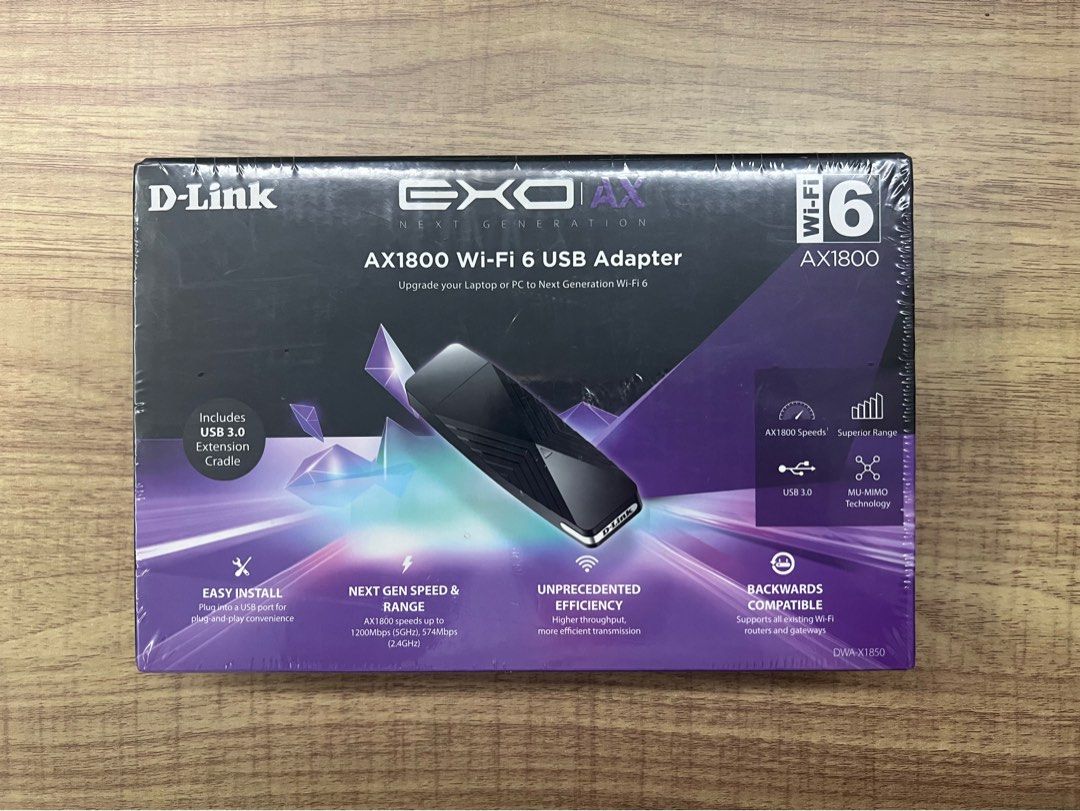 D-Link Wifi 6 USB Adapter (Category: Cables & Adaptors) located in Manila. Submitted by BGOC1230 (Listing ID 1292523345, Image 1). Description: D-Link AX-1800 Wifi 6 USB Adapter Can send more photos and always welcome to answer questions😁 Sf to be shouldered by buyer MOP: Gcash, COD MOD: Lalamove, Grab, LBC, etc..