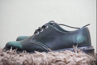 Dr Martens 1461 Leather Oxford Shoes Black Green(Rare)