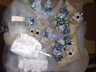 Dusty blue wedding essentials