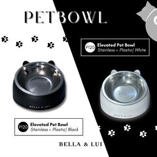 Elevated Raised Stainless Bowl for Dog and Cat Pet by Bella and Lui