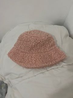 Faux Fur Pink Bucket Hat
