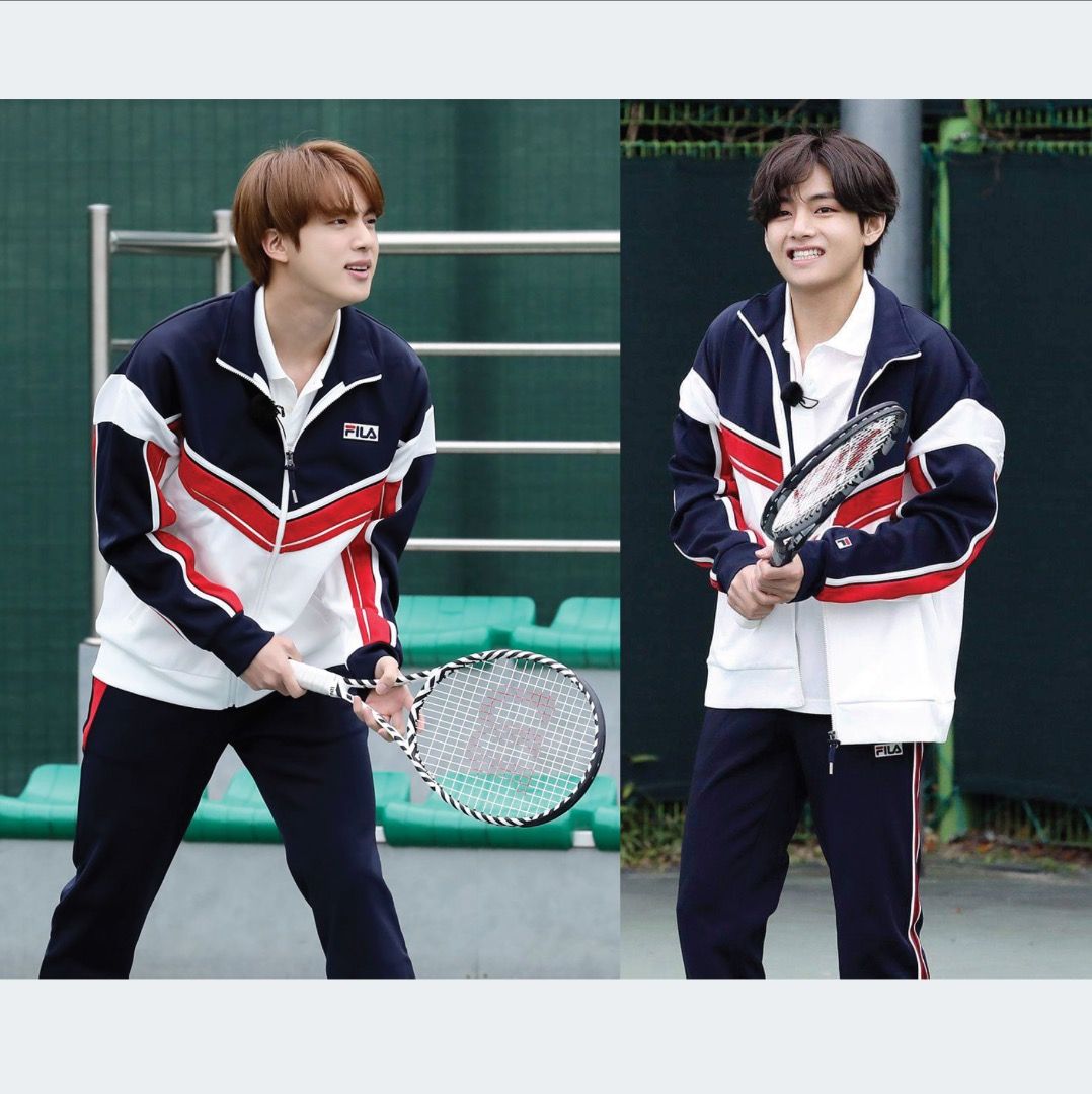 FILA Heritage Jacket BTS Taehyung Jin S Men s Fashion Coats Jackets and Outerwear on Carousell