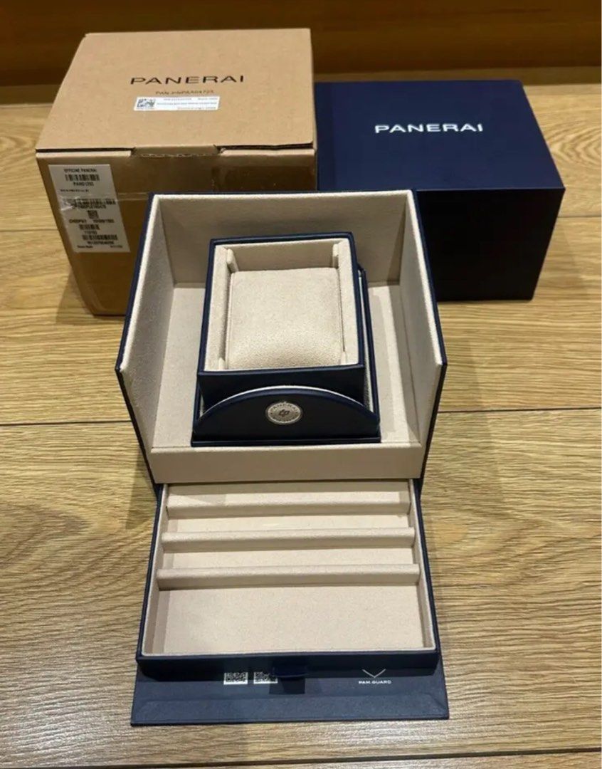 For Trade Only Immpecable Panerai Pam Pearl Wood Watch Box Black Outer Box Top up with felt Travel Case photo 1 and 2 with your Panerai Blue