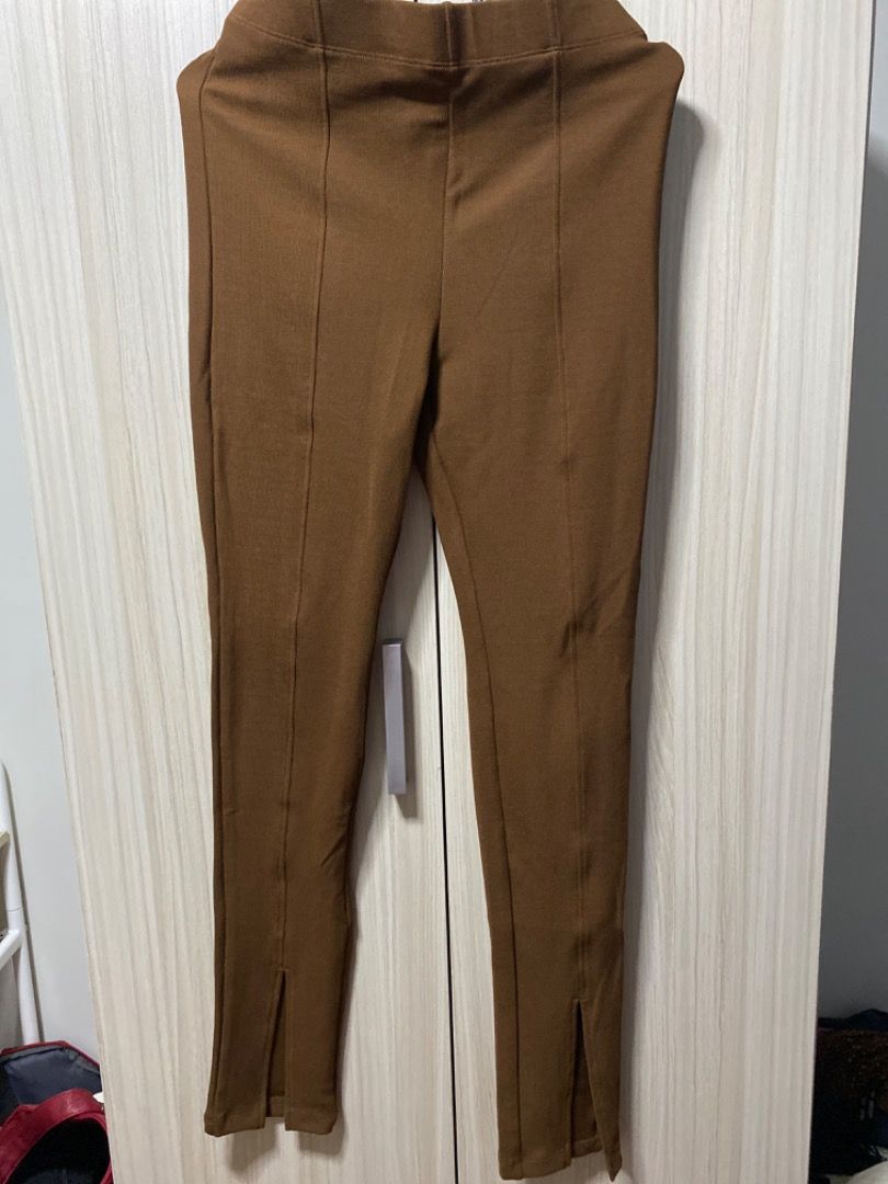 Brown H&M Leather Leggings, Women's Fashion, Bottoms, Jeans & Leggings on  Carousell