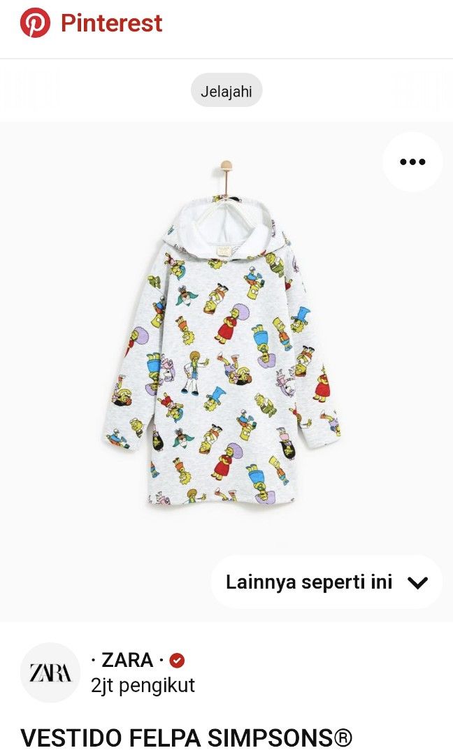Hodie Zara collab the simpson Bayi Anak Baju Anak Perempuan 8 hingga 12 tahun di Carousell